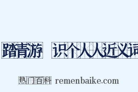 踏青游·识个人人近义词是什么意思的图片